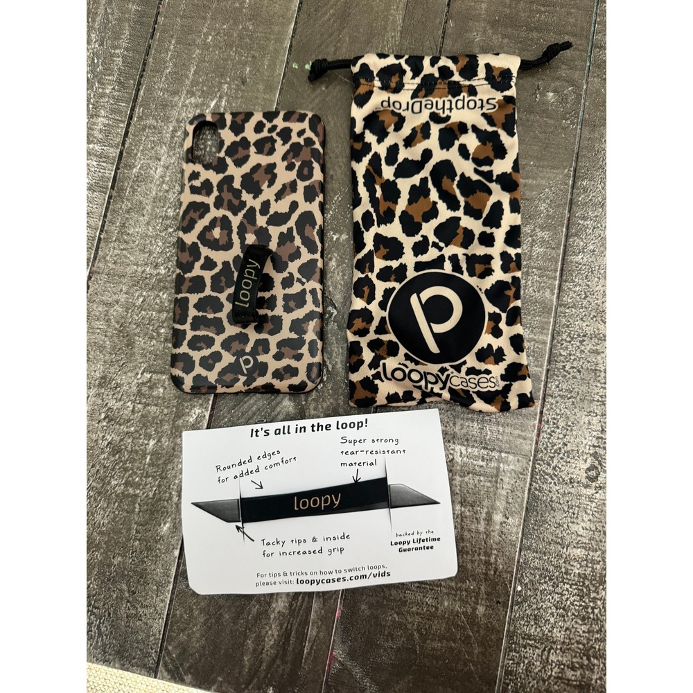 Loopy Case Leopard Print Case‎ W/ Extra Loop For IPhone Xs Max or IPhone XR